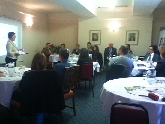 Marie delivering a talk for the George Row Business Club